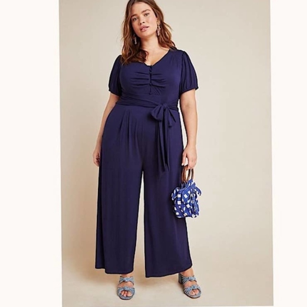 Navy Blue Anthropologie Maeve Jumpsuit